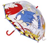 Paraguas Sonic Transparente Infantil, de EVA, Manual, Niños, Niñas, 45 cm, Color Rojo o Azul, Cerdá - Kiglam