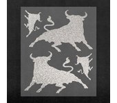 Pegatinas Toro Plata 14x16 cm