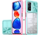 Shockproof Transparent Case for Redmi Note 12 11 11E 11S 10 10T 9 Pro Max 5G 4G Slide Metal Camera Protective Cover