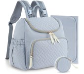 Bolso de mano para pañales, gran capacidad, impermeable, para mamá, de viaje, con caja para chupete y cambiador.