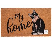 Felpudo de Coco Natural con Base Antideslizante, Absorbente para la entrada de casa, Ideal para Puerta Exterior o Pasillo. Gato My Home. 3 tamaños disponibles