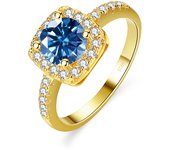JoyceJelly 22 choices Sterling Silver 925 Rings With 1CT Colorful Moissanite Ring Plated 14K Gold Luxury Jewelry For Engagement
