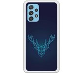 Funda compatible con Samsung Galaxy A72 - Be Unique Funda Gel reno azul geométrico