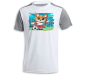 MERCHANDMANIA CAMISETA BICOLOR lince jugador futbol deporte futbolista tshirt