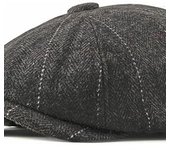 Gorra de repartidor de periódicos ajustable con diseño de espiga, gorra plana de panadero, gorra de anteojeras, gorra de tela para hombres