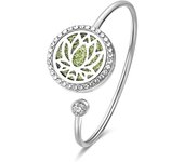 Crystal Aromatherapy Bracelet Bangle Diffuser Jewelry Tree of Life Perfume Oils Diffuser Aroma Diffuser Lockets Woman Bracelet