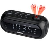 Reloj despertador con proyección de hora y radio digital FM Daewoo DCP-490 negro (NUEVO)