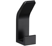 5 Ganchos adhesivos de comparación, sin tallar para Colgar Ganchos, para toallas de Puerta, percha adhesivos para baño, dormitorio, Cocina, Aluminio, Negro