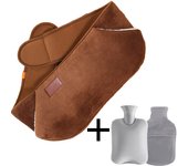 Bolsa de Agua Caliente, Bolsa de Agua Caliente de Goma de botella de Agua Caliente, Con Funda de cinturón suave y Funda de cinturón de mano de felpa suave para aliviar el color
