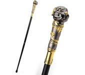 Golden Black Puppy Bulldog Dog Walking Cane Fashion Walking Stick Gentleman Luxury Crosier Knob Walking Stick 93cm