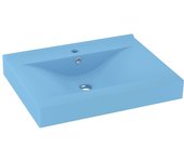 vidaXL Lavabo de Lujo Agujero de Grifo Cerámica 60x46 cm Tocador Color matte dark brown,  matte light blue,  matte cream y mas