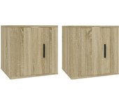 vidaXL Muebles para TV de pared 2 uds 40x34,5x40 cm, Mueble de Salon, Mueble TV, Mueble TV salon, Mesa de TV, Mueble tele