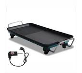 Grill Eléctrico 1500W | Superficie antiadherente para Carnes | Evacuación de Aceite | Patas Antideslizantes | Cocina Saludable y Práctica