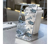 Summer Ocean Animals Shark Dolphin Fish Transparent Phone Case For iPhone 16 Pro Max 15 14 Plus 13 12 11 Shockproof Bumper Cover