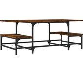 vidaXL Mesa de centro madera contrachapada 100x50,5x40 cm Negro, Roble Sonoma, Roble ahumado Mesita de Salón o Comedor o Auxiliar Mesa de Café Meuble Salón