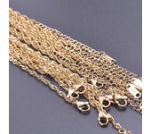 10pcs/Lot Gold Color Stainless Steel Chain 45cm Adjustable Necklace Width 1.2/1.5/1.6/2.2/2.5/3mm Men Women Jewelry Chain Bulk