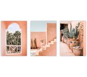 Set de 3 cuadros calidad premium con marco de madera - 30x40 cm o 50x70 cm - POSTER LAB