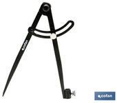 COFAN - Compás de puntas | Con soporte para sostener el lapicero y fijador de medidas | Medidas: 200 mm