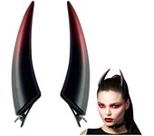 Horquillas para el pelo con forma de cuerno de diablo de estilo gótico oscuro, con borde de horquilla, para disfraz de Halloween, accesorios para el cabello con forma de cuerno de diablo de dibujos animados (rojo)