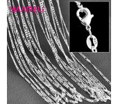 5PCS Solid 925 Sterling Silver Stamp Jewelry Chains Necklace with Lobster Clasps fit Men Women Pendant 18 Designs 16-30 Inch