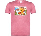 MERCHANDMANIA CAMISETA ROJA MEZCLA girafa jugador animal deporte baloncesto moda verano tshirt