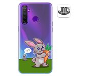 Tumundosmartphone Funda Gel Transparente para Realme 5 Pro diseño Conejo Dibujos