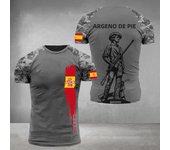 Fashion New Spanish Army Men's T-Shirt Veteran Soldier Flag Print Summer Short Sleeve Oversized O Neck Pullover Tops Clothing