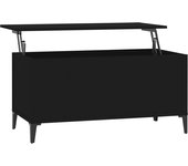 vidaXL Mesa de centro madera contrachapada 90x44,5x45 cm Blanco, Negro, Blanco brillante Mesita de Salón o Comedor o Auxiliar Mesa de Café Meuble Salón