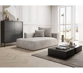 Vente-unique - Diván derecha de pana color beige PINETA