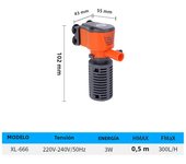 3-in-1 Fish Tank Filter Aquarium Submersible Water Pump AC220-240V Mini Filter Oxygen Air Pump for Small Aquarium Fish Tank