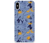 Funda original compatible con iPhone X o XS con un diseño de Pato Lucas Fondo Azul
