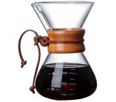 400ml Vidrio clásico cafetera mango de Madera resistente al calor Verter sobre cafetera coffeemak manual