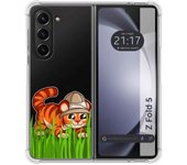 Funda Silicona Transparente para Samsung Galaxy Z Fold 5 5G diseño Tigre Dibujos