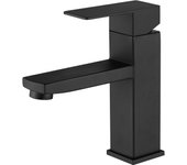Grifo para lavabo de baño Negro de Maple inoxidable - Grifo monomando para lavabo en Cascada con aire acondicionado