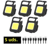 Multifunctional Mini LED Flashlight Keychain COB Work Lights Type-C Rechargeable Pocket Torch Outdoor Camping Emergency Lamp