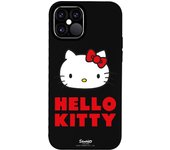 Funda original compatible con iPhone 12 - 12 Pro Negro con un diseño de Hello Kitty Logo