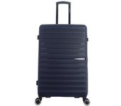 SAXOLINE Maleta grande, colección Fiesta, color azul, material polipropileno, 4 ruedas, tamaño 75x45,5x30 cm, 107 litros, 4.4 kg