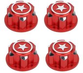 Tuerca de rueda hexagonal RC, 4 piezas Metal 17mm Tuercas de montaje de rueda hexagonal Compatible con X-Maxx Summit Traxxas Rc Car (Rojo)