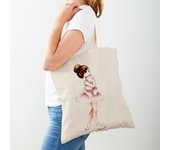 Cartoon Ballet Girl Printed Shoulder Bag Women Cute Supermarket Shopper Shopping Bags Ladies Eco Casual Tote Bag Canvas Handbags