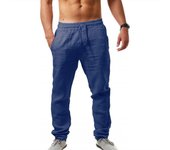 Pantalones Verano Hombre Ligero Transpirable Color Sólido Cinturilla Elástica Haruku