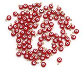 10/30/50pcs 6mm Enamel Evil Eye Beads Charm Stainless Steel DIY Craft  Charms Pendants for Jewelry Making DIY Bracelet Necklace