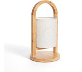 Ledkia Lámpara de Mesa LED Pórtatil Madera con Batería USB Recargable Fragosa Natural
