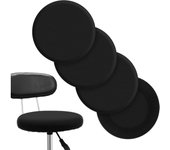 Fundas para taburetes de bar redondos, lavables, fundas de cojín elásticas para sillas de bar de 14 a 17 pulgadas (negro, 4)