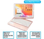 Rotate Keyboard Case For iPad 10.2 7th 8th 9th 10th Gen iPad Air 4 5 10.9 Pro 11 10.5 Mini 6 Mini 2024 7th Korean Hebrew Spanish