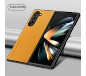 Carbon Fiber PU Leather Phone Case for Samsung Galaxy Z Fold 6 5 4 3 Fold6 Fold5 Fold4 Fold3 5G Hard Plastic Shockproof  Cover