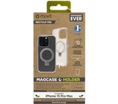 Muvit for change funda recycletek magsafe con soporte compatible con apple iphone 15 pro max transparente