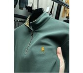 High end brand exquisite embroidery sweater men's 2023 Spring Autumn new fashion half zipper neck long sleeve T-shirt casual top