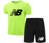 Men's casual fashion summer mesh suit men's quick-drying breathable sports suit short-sleeved T-shirt suit men's jogging suit