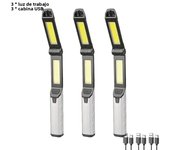 Super Bright LED+COB Flashlight Rechargeable Torch Portable Work Light Outdoor Camping Light with Portable Hook Magnet Design