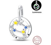 925 Silver Color Twelve Constellations Luminous Charms Beads Fit Pandora 925 Original Bracelets Fine DIY Birthday Jewelry Gifts